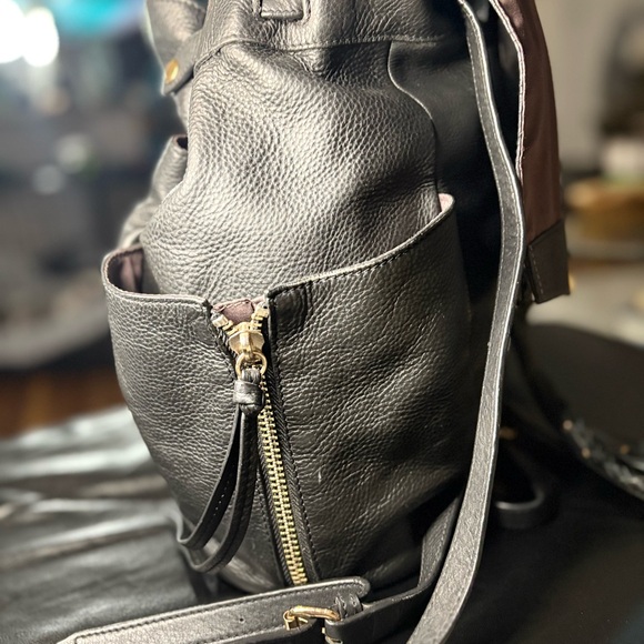Kooba Black Backpack with Pebbled Leather and Metal Details - Picture 6 of 7